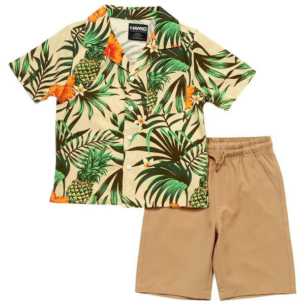 Boys &#40;4-7&#41; Tony Hawk 2pc. Tropical Button Down & Shorts Set