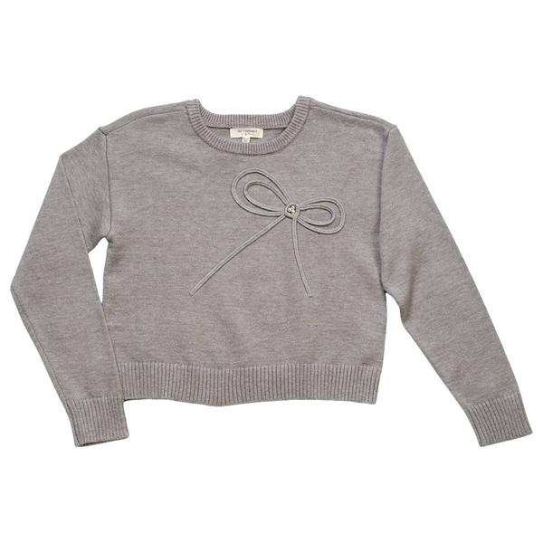 Girls (7-16) No Comment Long Sleeve Bow Sweater with Pearls - image 