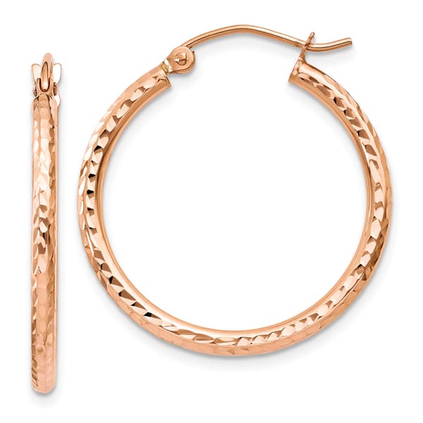 Gold Classics(tm) 14kt. Rose Gold 25mm Polished Hoop Earrings - image 