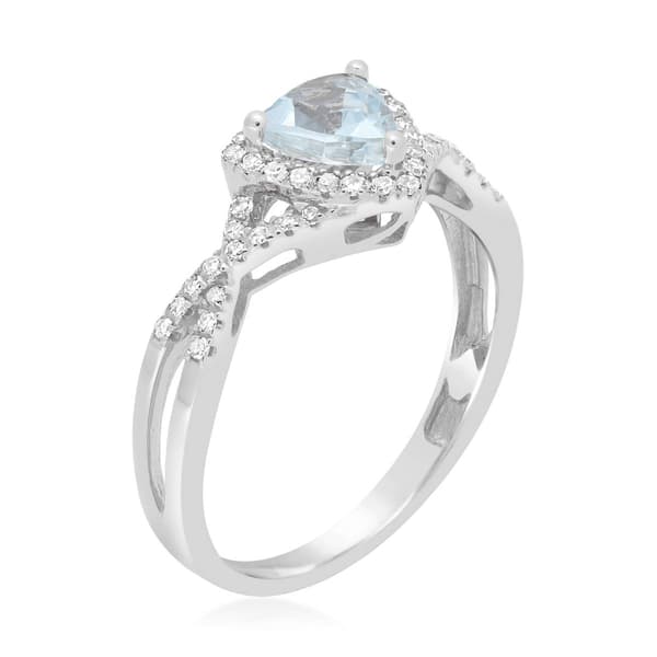 10kt. White Gold Trillion Aquamarine Ring