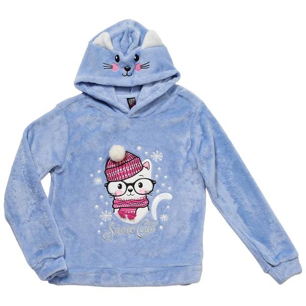 Girls (7-16) Star Ride(R) Long Sleeve Snow Cute Cat Cozy Hoodie - image 