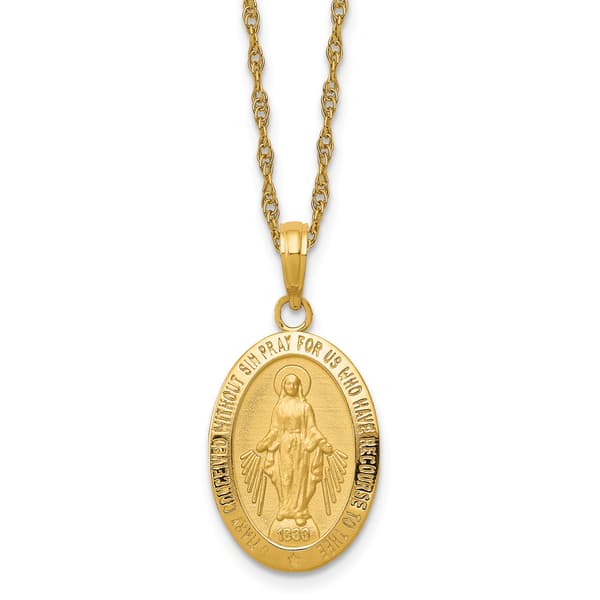 Gold Classics(tm) 10kt. Miraculous Medal Necklace - image 