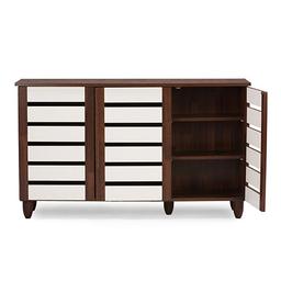 Baxton Studio Gisela Two-Tone Shoe Cabinet