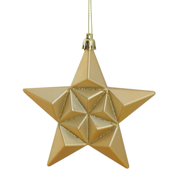 DAK 12ct. Vegas Gold Shatterproof Christmas Star Ornaments