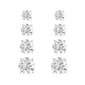 Sterling Silver Diamond Simulant Stud Earrings - image 1