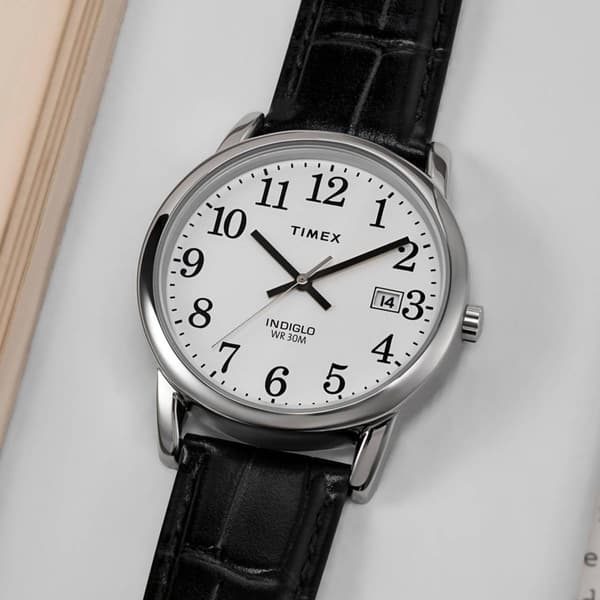 Mens Timex&#174; Silver-Tone Easy Read White Dial Watch - TW2W95400JT