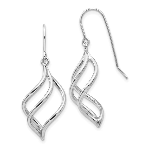 Gold Classics(tm) 14kt. White Gold 39mm. Swirl Dangle Earring - image 