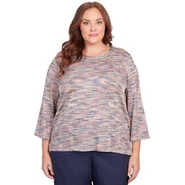 Plus Size Alfred Dunner A Fresh Start Space Dye Tee