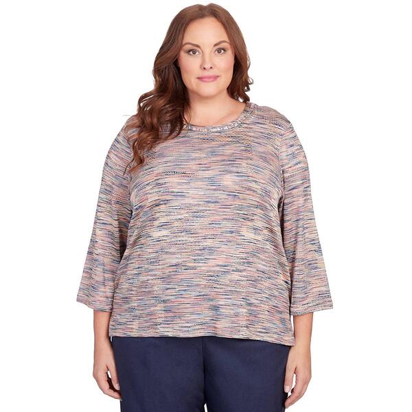 Plus Size Alfred Dunner A Fresh Start Space Dye Tee - image 
