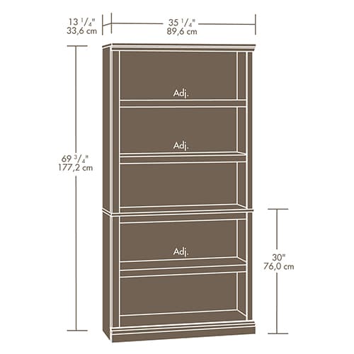 Sauder 5 Shelf Bookcase - Cinnamon Cherry