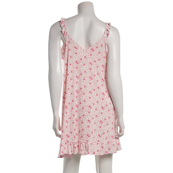 Womens Nanette Lepore Brushed Rib Heart Floral Ruffle Nightshirt