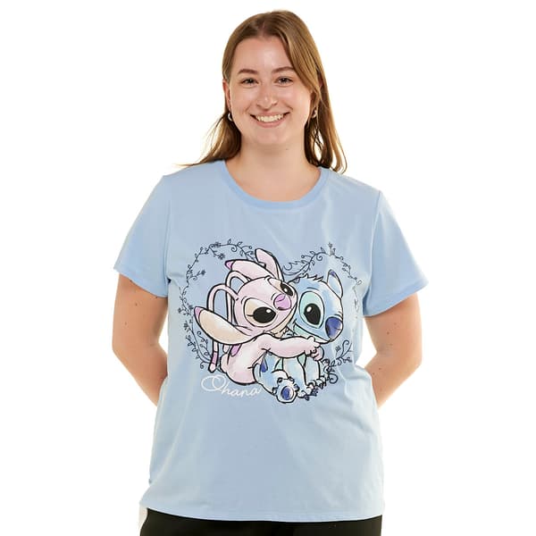 Junior Plus Freeze Stitch & Angel in a Heart Graphic Tee - image 