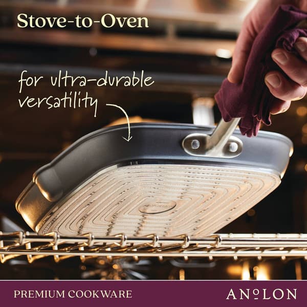 Anolon&#174; Accolade 11in. Hard-Anodized Nonstick Grill Pan