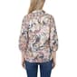 Womens NY Collection 3/4 Sleeve Tropical Leaf Button Front Blouse - image 2