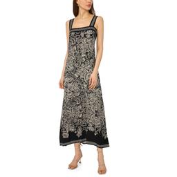 Womens MSK Sleeveless Border Print Challis Maxi