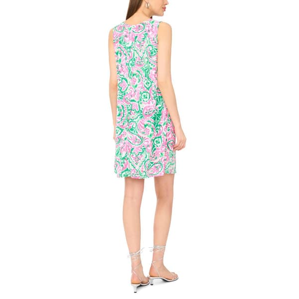 Womens MSK Sleeveless Abstract Paisley 3 O-Ring Shift Dress