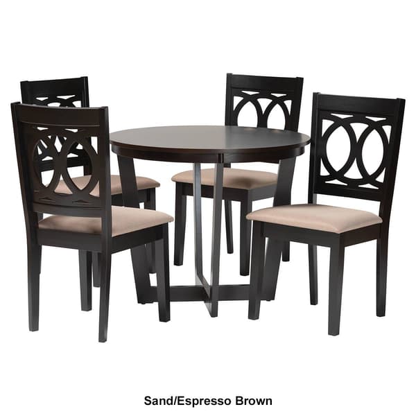 Baxton Studio Kara Modern Dark Brown Wood 5pc. Dining Set