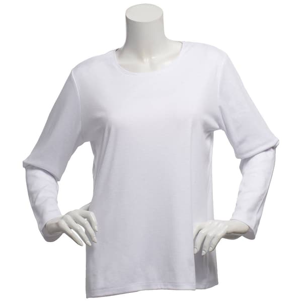 Womens Hasting & Smith Solid Long Sleeve Crew Neck Tee
