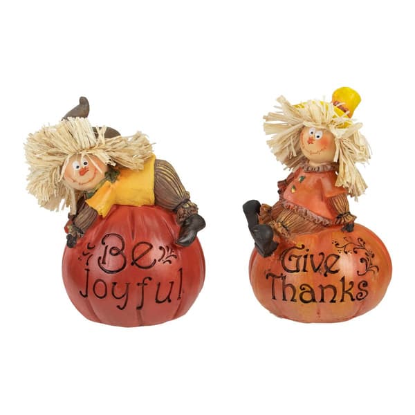 Northlight Seasonal Scarecrow Thanksgiving Figures - Set of 2 - image 