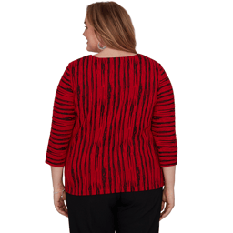 Plus Size Alfred Dunner Dinner Theater Splice Stripe Blouse