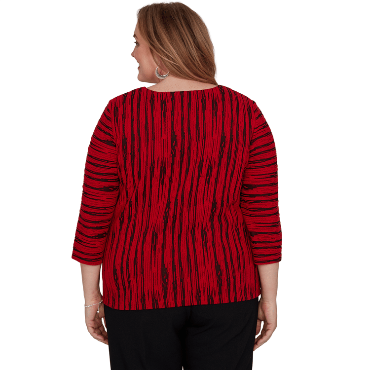 Plus Size Alfred Dunner Dinner Theater Splice Stripe Blouse