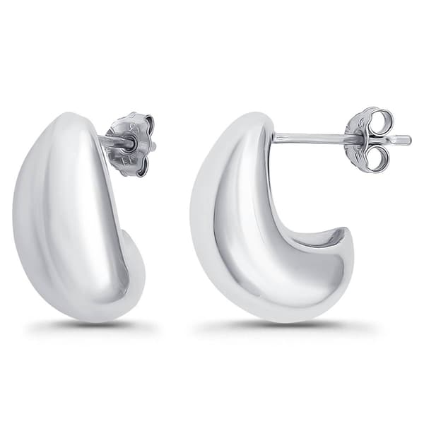 Designs by FMC Sterling Silver Chunky J-Shaped Stud Earrings