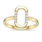 Brilliant Grown 18kt. Gold-Plated Lab-Grown Diamond Oval Ring - image 1