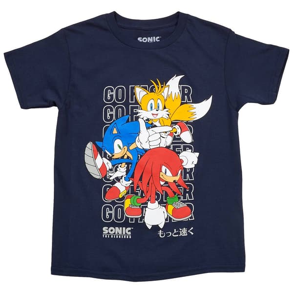 Boys (8-20) Sonic(tm) the Hedgehog Go Faster Graphic Tee - Navy - image 