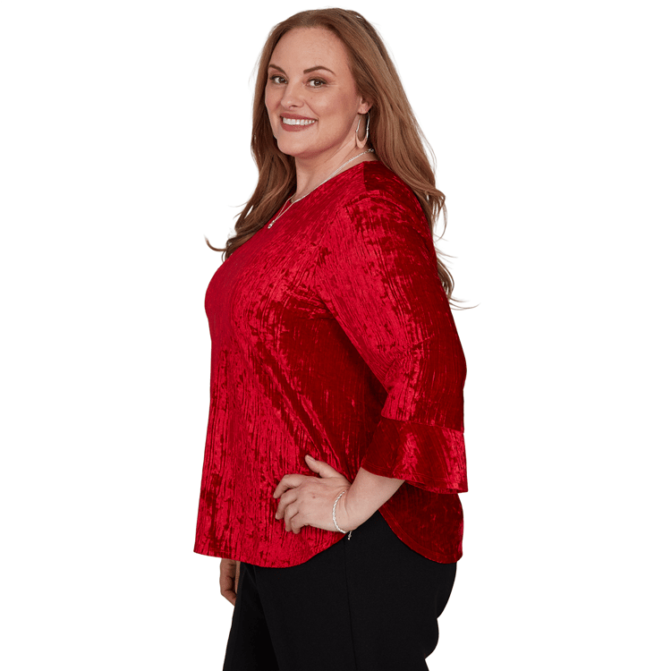 Plus Size Alfred Dunner Dinner Theater Crushed Velvet Blouse