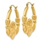 Gold Classics™ 20mm. 14kt. Polished Claddagh Hoop Earrings - image 2