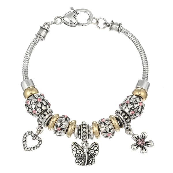 Beautiful Blessings Butterfly/Heart/Flower Charm Bracelet