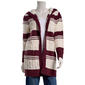 Juniors Derek Heart Matte Chenille Stripe Hoodie Cardigan - image 1