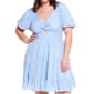 Juniors Plus Angie Twist Front Eyelet Puff Sleeve  A-Line Dress - image 3
