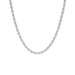 20in. Polished Sterling Silver Solid Rope Chain Necklace