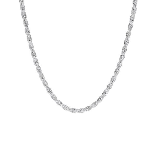20in. Polished Sterling Silver Solid Rope Chain Necklace - image 