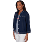 Petite Alfred Dunner Port Side Pearl Trim Denim Jacket - image 3