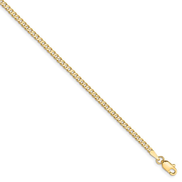 Gold Classics(tm) 2.2mm. 14kt. Gold Beveled Curb Chain Anklet
