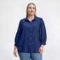 Plus Size Notations Crochet Trim Collar Airflow Blouse - image 2