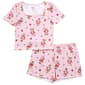 Juniors Strawberry Shortcake Lettuce Edge Henley Boxer Pajama Set - image 2