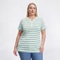 Plus Size Hasting & Smith Short Sleeve Stripe Henley Tee - image 2