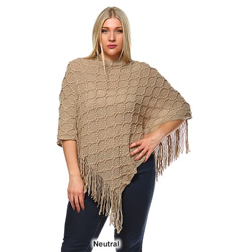 Plus Size White Mark Frostine Poncho Sweater