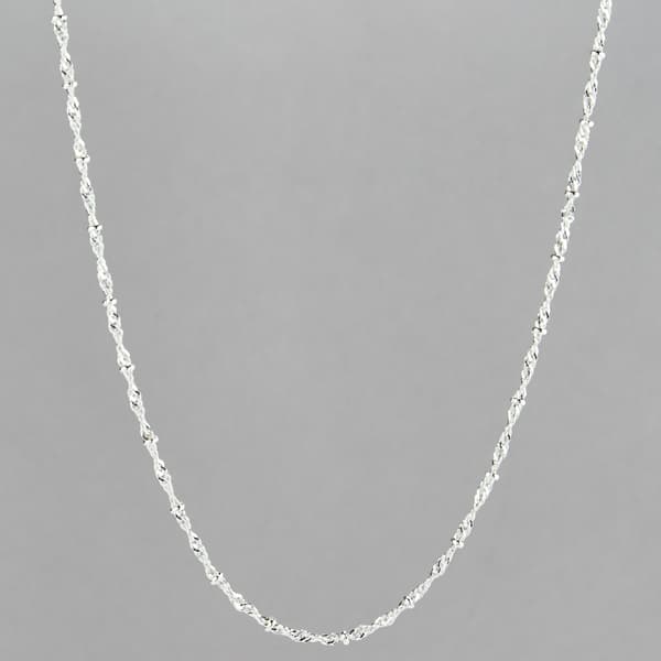 Design Collection Silver Plated Single Twist Necklace - image 