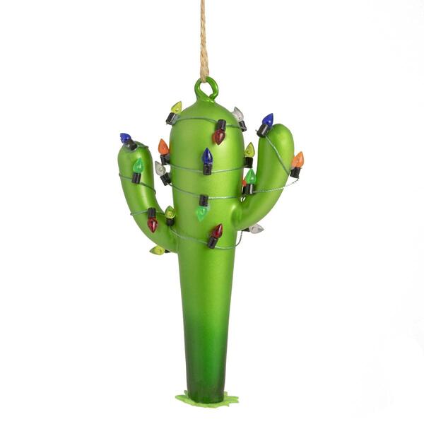 Northlight Seasonal 5.5in. Retro Light Cactus Christmas Ornament - image 