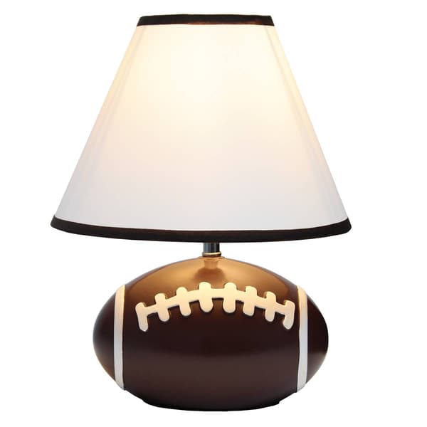 Simple Designs SportsLite 11.5in. Football Base Ceramic Lamp