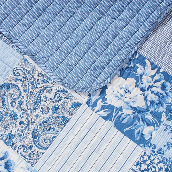 Laura Ashley® Paisley Patchwork 136 TC Reversible Quilt Set