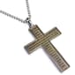 Mens Forever New Stainless Steel CZ Reversible Cross Pendant - image 2