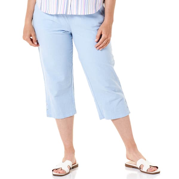 Petite Emily Daniels Pull On Solid Capris With Rivets - image 