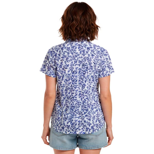 Petite Hasting & Smith Short Sleeve Leaf Vine Crinkle Blouse