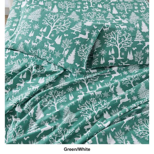 Freshfolds Premium Cotton Flannel Enchanted Woods 4pc. Sheet Set