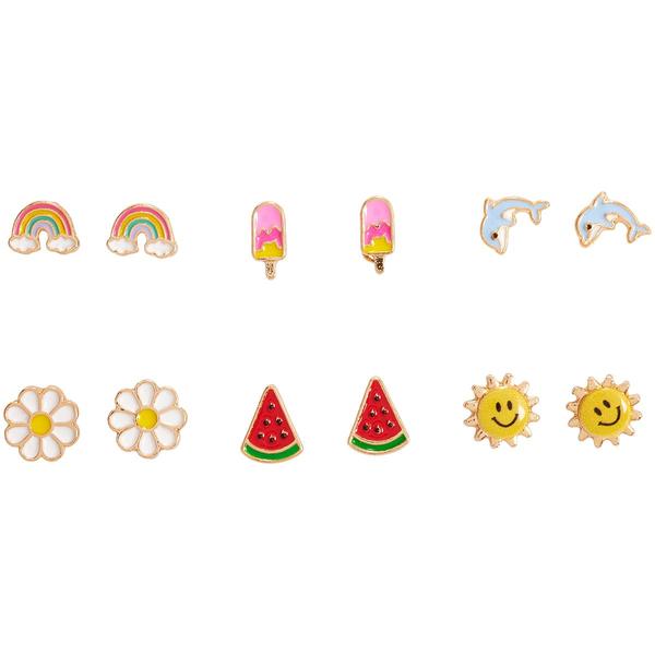 Lil'' Ashley 6pr. Summer Motif Stud Earring Set - image 